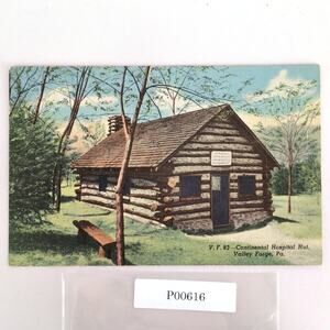 Continental Hospital Hut Valley Forge PA 1930s Linen Postcard Cabin Historical